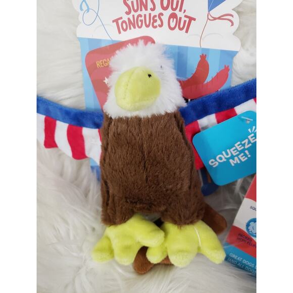 NEW LOT Bark Box Regal The Eagle Dog Toy CRAZY CRINKLE squeak 4th july dog toy - Picture 3 of 6
